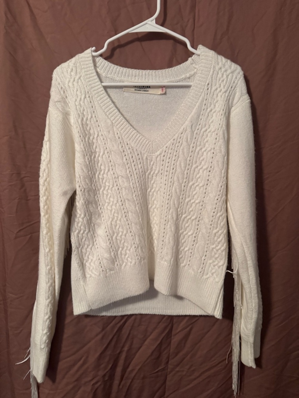 Idyllwind Cream Cable Knit V-Neck Sweater